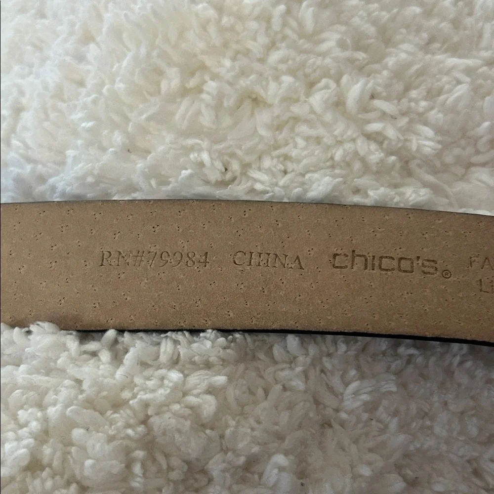 Chico's Black Belt with Gold and Silver Buckle